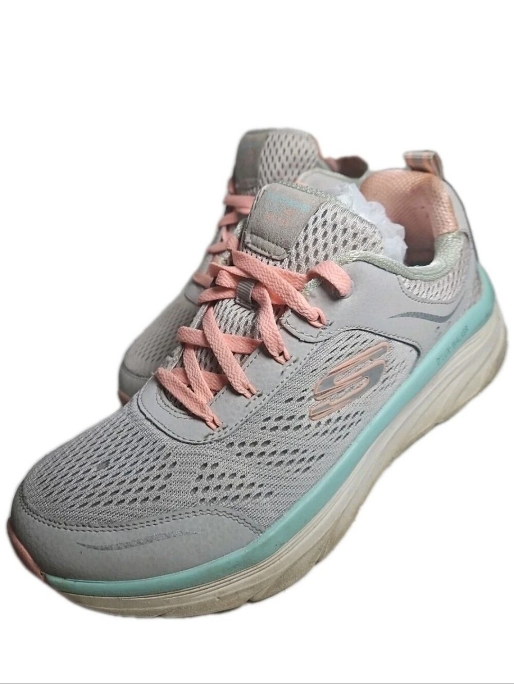 Skechers D'Lux Walker Infinite:149023 Women Sz:8.5 Grey Sneaker USA Chic Boho(7C